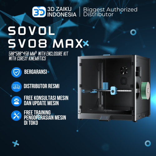 Sovol SV08 MAX 500x500x500 mm High Speed 700 mm/s Core-XY Voron 2.4 3D Printer With Camera - Dengan Enclosure